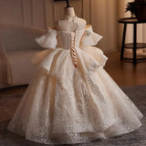 DERMEARNE Girls High-end Dress Fluffy Yarn Light Luxury Niche Party Princess Dress Children Host Piano Performance Dress Dance