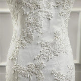 DERMEARNE Vestidos Para Mujer Elegantes Para Boda New Strapless Slimming Fishtail Sweet Lace French Light Luxury Bride Light Wedding Dress