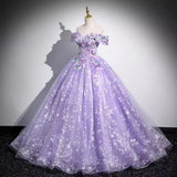 DERMEARNE Elegant purple evening dress temperament one-shoulder solo puffy skirt student vocal music art exam annual meeting host