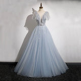 DERMEARNE Gray-blue Evening Dress 2025 New Advanced Piano Performance French High-end Dress Elegant Party Dresses For Women