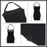 DERMEARNE Summer new black design sense one-piece skirt wrap hip slip dress holiday style Spice sexy slit slim halter dress woman