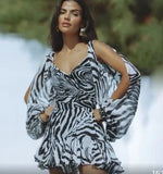 DERMEARNE Ladies Sexy Summer Dress Women Backless Lace Up Beach Vacation Dress Female Robes Floral Dress Robes Du Soir Платье Летнее