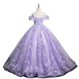 DERMEARNE Elegant purple evening dress temperament one-shoulder solo puffy skirt student vocal music art exam annual meeting host