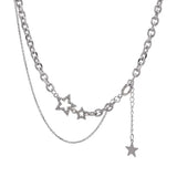 Y2K Star Zircon Pendant Necklace for Women Luxury Sweet Cool Girl Punk Heart Clavicle Chain New Fashion Jewelry Party Gift