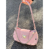 New Fashion Shoulder Bag  PU Bags for Women Sweet Cool Subculture Pink Crossbody Bag сумка Bolsas