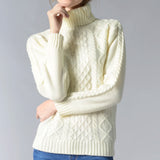 Women Sweater Turtleneck Ribbed Pullover Autumn Winter Clothing Long Sleeve Warm Knit Fashion Casual 2024 Top