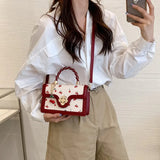Exquisite Small Bags Women New Fashion Versatile Messenger Bag Sweet Cherry Square Chains Crossbody Bags Wallet  Purse