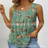 DERMEARNE Loose Casual Digital Print Women's Tank Top Sleeveless T-shirt Summer Fashion Female Clothing plus Size Vest/Tube Top