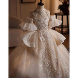 DERMEARNE Girls High-end Dress Fluffy Yarn Light Luxury Niche Party Princess Dress Children Host Piano Performance Dress Dance