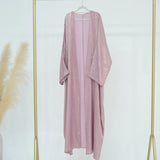 DERMEARNE Fashion Shiny Abayas for Women Muslim Kimono Open Cardigan Dubai Kaftan Turkey Robe Arab Kebaya Islam Clothing Ramadan Eid Dress