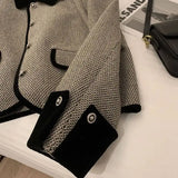 Women's New Autumn And Winter Plush Thickened Suit Coat Short Fashion Loose Versatile Grey Splice Casual Female Blazers