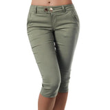 DERMEARNE Women Pants Summer Women Pants Mid Waist Trendy Pants Slim fitting Calf Length Leggings Pencil Pants Women Trousers