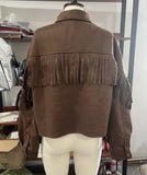 DERMEARNE 2025 New Solid Color Spring and Autumn Jacket Lapel Fringed Long Sleeve Turn-down Collar Jacket Street Fashion Jacket