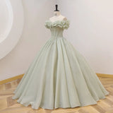 DERMEARNE Customized Light Green Ball Gown Women Evening Dresses Sequins Prom Birthday Party Gowns Formal Occasion Vestido De Fiesta