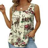 DERMEARNE Loose Casual Digital Print Women's Tank Top Sleeveless T-shirt Summer Fashion Female Clothing plus Size Vest/Tube Top