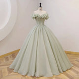 DERMEARNE Customized Light Green Ball Gown Women Evening Dresses Sequins Prom Birthday Party Gowns Formal Occasion Vestido De Fiesta
