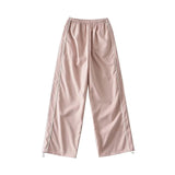 Y2K Baggy Cargo Pants Women Streetwear Baggy Elastic High Waist Sweatpants Harajuku Hip Hop Straight Wide Leg Pants Black Blue