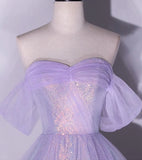 DERMEARNE Violet Orchid Prom Dress For Women 2025 New Style One-shoulder Netted Princess Dress For Special Occasions