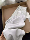 DERMEARNE Women's Light Blue Baggy Bow Jeans Harajuku Aesthetic Denim Trousers Y2k Vintage Japanese 2000s Style Jean Pants Trashy Clothes