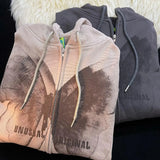 Dermearne Women Vintage butterfly Print Hoodies Retro Harajuku Hip Hop Jacket High Street Hoodie Casual Loose Sweatshirt Clothes Y2K Tops