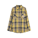 DERMEARNE Long Sleeve Plaid Shirt Women's Spring Autumn New Hong Kong Style Small Size Loose Outerwear Open Cardigan Long Shirt