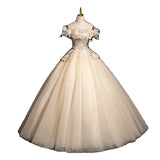 DERMEARNE 2026 New Women's Summer Champagne Mesh Embroidered One Shoulder Evening Dress Fashionable and Sweet Banquet Pendant Puff Skirt