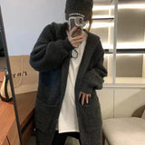 Oversize Long Hooded Cardigan Open-Front Knit Sweaters Women's Longline Cardigan Autumn Winter Casual Outfit