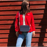 DERMEARNE Plus Size Loose Ripped Black Denim Jacket Women 4XL 5XL Spring Streetwear Pink Red Basic Lover'S Jeans Coat Casual Outwear