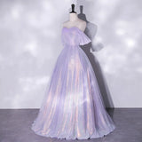 DERMEARNE Violet Orchid Prom Dress For Women 2025 New Style One-shoulder Netted Princess Dress For Special Occasions