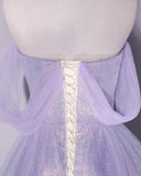 DERMEARNE Violet Orchid Prom Dress For Women 2025 New Style One-shoulder Netted Princess Dress For Special Occasions