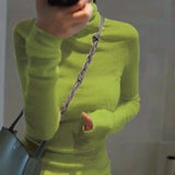 Spring Autumn Women Pullover Female Thin Knitted Sweaters Turtleneck Elegant Korean Fashion Soft Women's Top
