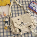 Japanese Harajuku Retro Messenger Bag Nylon Handbags Shoulder Bag Large Capacity Crossbody Bags for Teenager Student School Bags