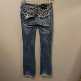 DERMEARNE Y2k American Pocket Embroidered Sequin Jeans Harajuku Retro Blue Loose Jeans New Fashionable High Waisted Slim Fit Flared Pants