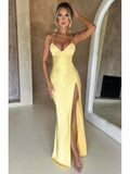 DERMEARNE 2025 Satin Backless Lace Up Mermaid Slip Dress Women Sweetheart Neck Sexy Slim Bodycon Dresses Elegant Silk Gown Partywear
