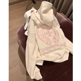 DERMEARNE Retro American Embroidered Hoodie Women Loose Autumn Winter Thickened Design Oversize Jacket Trendy Outerwear Coat