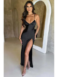 DERMEARNE 2025 Satin Backless Lace Up Mermaid Slip Dress Women Sweetheart Neck Sexy Slim Bodycon Dresses Elegant Silk Gown Partywear