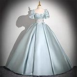 DERMEARNE Customized Ball Gown Quinceanera Dresses Appliques Puff Sleeves Prom Birthday Party Gowns Formal Occasion Vestido De Fiesta