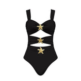 DERMEARNE Sexy Starfish Bikini Set With Skirt Women Two-Pieces Swimsuit 2025 New High Fork Skirt Set Biquini Swimwear For Girl Clothing