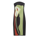 DERMEARNE Sexy Strapless Backless Printed Long Dress Women Fashion Sleeveless Off Shoulder Vestidos 2025 Summer Lady Party Evening Robes