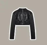 DERMEARNE Sexy Y2k Vintage Two Piece Set Women Korean Casual High Street Retro Suit Female Elegant Leather Top + High Waist Jumpsuit 2025