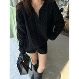 White Basic Women Kint Sweater Long Sleeve Oversized Pullovers Korean Fashion Autumn Jerseys Old Money Casual Jumper