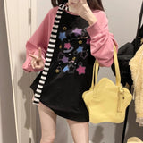Y2K Star Print Hoodies Women Harajuku Kpop Casual Female Oversized Sweatshirts Fashion Streetwear Loose Pullover Tops E-girl