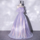 DERMEARNE Violet Orchid Prom Dress For Women 2025 New Style One-shoulder Netted Princess Dress For Special Occasions