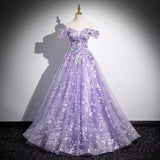 DERMEARNE Elegant purple evening dress temperament one-shoulder solo puffy skirt student vocal music art exam annual meeting host