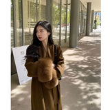 2024 Autumn/winter New Style Woolen Coat Women's Mid-length Casacas Para Mujer Invierno Elegant Winter Jacket Women