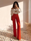 Elegant Shawl Lapel One Button Women Pants Sets 2 Piece Chic Prom Wedding Party Tuxedo Casual Office Lady Formal Female Suit