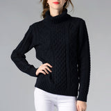Women Sweater Turtleneck Ribbed Pullover Autumn Winter Clothing Long Sleeve Warm Knit Fashion Casual 2024 Top