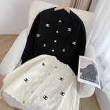 DERMEARNE Short Sweater Coat Women's Fall 2025 New Loose and Thin Sweet Cute Foreign Style Small Fragrance with Knitted Cardigan Top