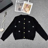 DERMEARNE Short Sweater Coat Women's Fall 2025 New Loose and Thin Sweet Cute Foreign Style Small Fragrance with Knitted Cardigan Top