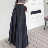DERMEARNE Skirts Women Midi Design Fashion Solid Simple Folds All-match Vintage Leisure American Style Elegant Tender Ladies Holiday Cozy